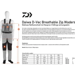 Daiwa D-VEC Breathable Zipped Waders