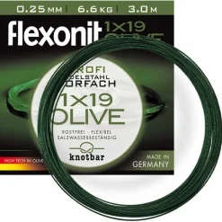 flexonit 1x19 Stahlvorfach Meterware (Olive) / 3 m