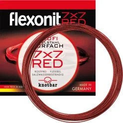 flexonit 7x7 Stahlvorfach Meterware (Red) / 3 m