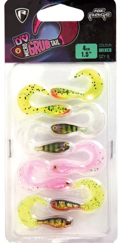 Fox Rage Micro Grub Tail UV Mixed Colour Pack / 4 cm
