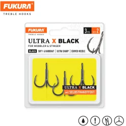 Lieblingsköder Fukura Drillinge Ultra X Black / Treble Hooks