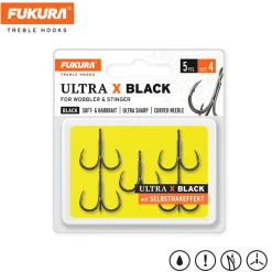 Lieblingsköder Fukura Drillinge Ultra X Black / Treble Hooks