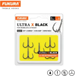 Lieblingsköder Fukura Drillinge Ultra X Black / Treble Hooks
