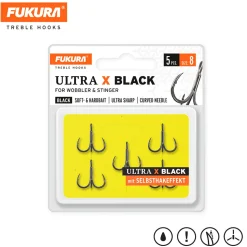 Lieblingsköder Fukura Drillinge Ultra X Black / Treble Hooks
