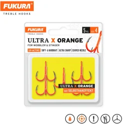 Lieblingsköder Fukura Drillinge Ultra X Orange / Treble Hooks