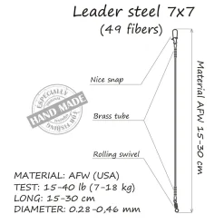Life Orange 7x7 Steel Leader