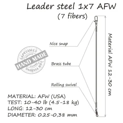 Life Orange 1x7 Steel Leader
